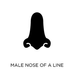 Male nose of a line icon. Male nose of a line symbol design from Human Body Parts collection. Simple element vector illustration. Can be used in web and mobile.