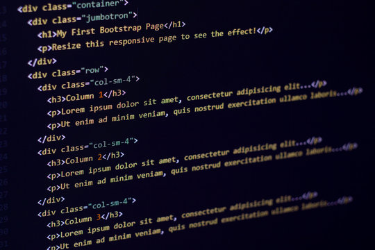 Program code on dark background