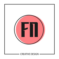 Initial Letter Logo FN Template Design