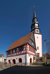 Altes Rathaus in Gambach, Münzenberg, Wetterau, Hessen, Deutschland 