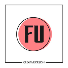 Initial Letter Logo FU Template Design