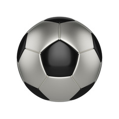 Fototapeta premium Soccer ball isolated on white background. Black and silver football ball.