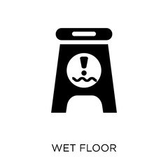 Wet floor icon. Wet floor symbol design from Cleaning collection.