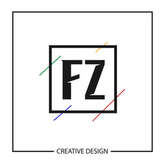 Initial Letter Logo FZ Template Design