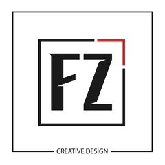 Initial Letter Logo FZ Template Design