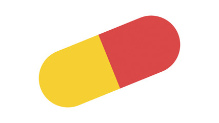 Red and yellow medicial pill icon