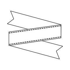 blank ribbon banner in black and white