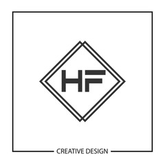 Initial HF Letter Logo Template Design