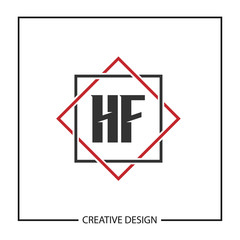 Initial HF Letter Logo Template Design