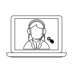 Call center avatar in black and white