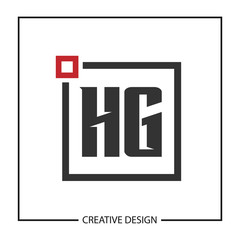 Obraz premium Initial HG Letter Logo Template Design