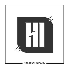 Initial HI Letter Logo Template Design