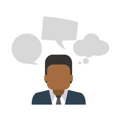 Businessman with speech bubbles