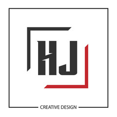 Initial HJ Letter Logo Template Design