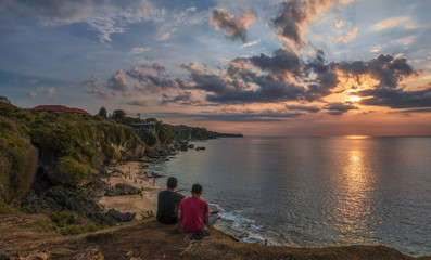 Fototapeta premium sunset on beach Bali island.