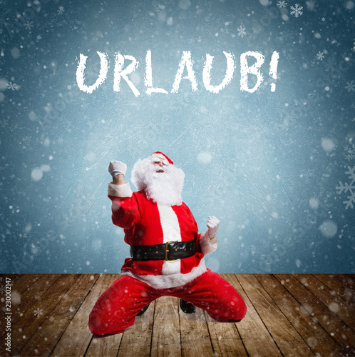 "Weihnachtsmann freut sich über Urlaub" Stockfotos und lizenzfreie