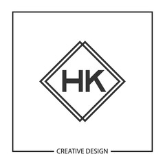Obraz premium Initial HK Letter Logo Template Design
