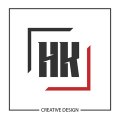 Initial HK Letter Logo Template Design