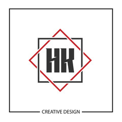 Initial HK Letter Logo Template Design