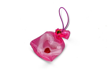 red bag with heart isolated on white