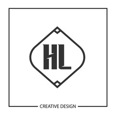 Initial HL Letter Logo Template Design