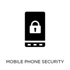 Mobile phone security icon. Mobile phone security symbol design from Internet security collection.