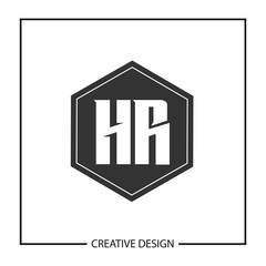 Initial HR Letter Logo Template Design