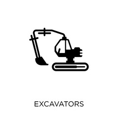 Excavators icon. Excavators symbol design from Transportation collection. Simple element vector illustration. Can be used in web and mobile.