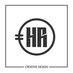 Initial HR Letter Logo Template Design