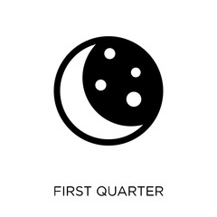 First quarter icon. First quarter symbol design from Weather collection.