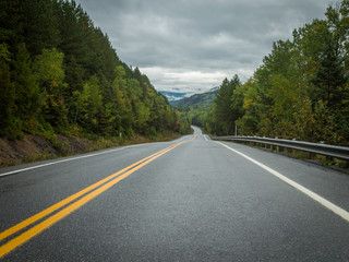 Fototapeta na wymiar Highway in Gaspe Quebec 
