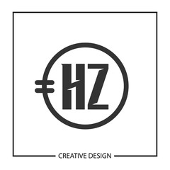Fototapeta premium Initial HZ Letter Logo Template Design