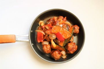 肉団子　あんかけ野菜