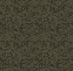 Abstract military or hunting camouflage background. Seamless pattern. Green dots shapes. Camo. 