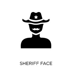 Sheriff face icon. Sheriff face symbol design from People collection.