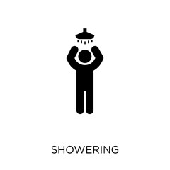 Showering icon. Showering symbol design from People collection.