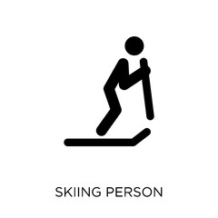 Skiing person icon. Skiing person symbol design from People collection.