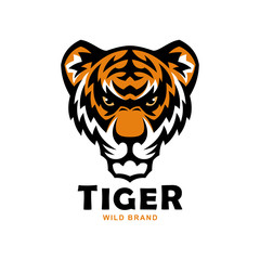 Tiger head mascot. Wild tiger vector illustration