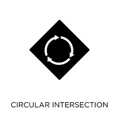 circular intersection sign icon. circular intersection sign symbol design from Traffic signs collection.