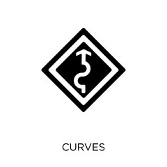 Curves sign icon. Curves sign symbol design from Traffic signs collection.