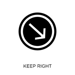 Keep right sign icon. Keep right sign symbol design from Traffic signs collection.