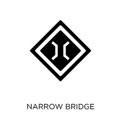 Narrow bridge sign icon. Narrow bridge sign symbol design from Traffic signs collection.