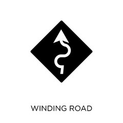 winding road sign icon. winding road sign symbol design from Traffic signs collection.