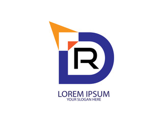 Initial Letter D and R with arrows Design Logo. Graphic Branding Letter Element.