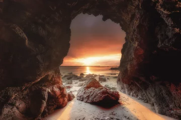 Gordijnen Corona del Mar pirate's cave  © Rebecca