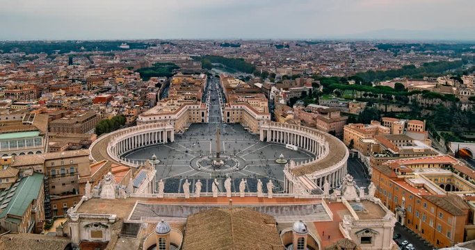 St Peter's Basilica, Rome, Italy, Timelapse Video - Panning