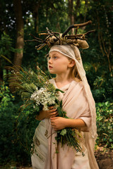 Girl Dressed as a Forest Princess