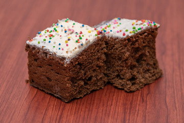 Chocolate dessert with homemade vanilla and sparks