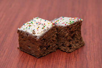 Chocolate dessert with homemade vanilla and sparks