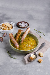 Traditional thick soup with peas